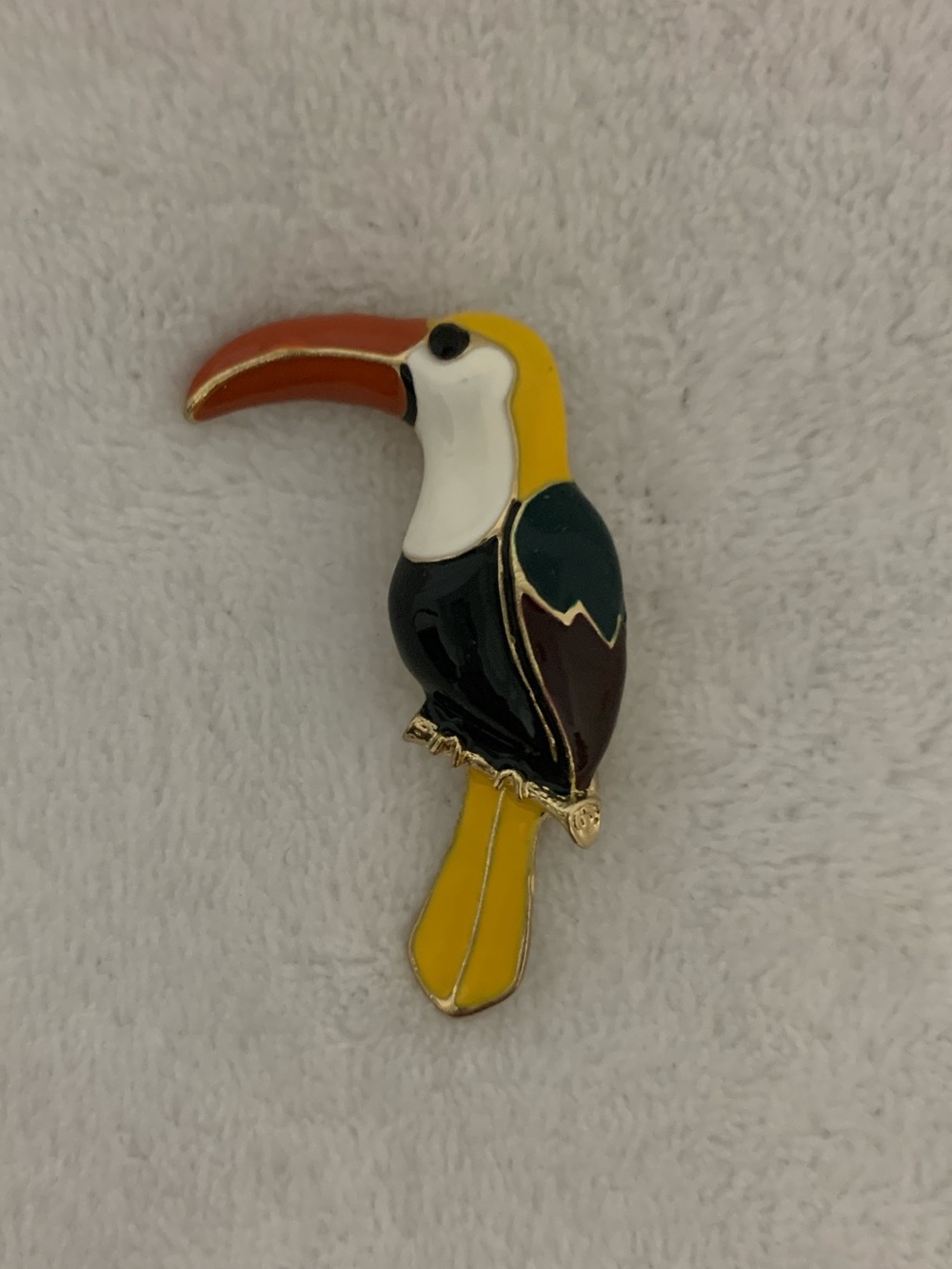 Yellow Toucan Enamel Brooch
